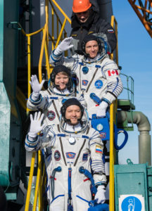 Expedition 58 Crew Wave At the Pad